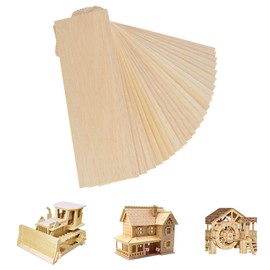 JMIATRY 24 Pcs Balsa Wood Sheets, 300x100x2mm Plywood Sheets, Unfinished Basswood Sheets for Home Decoration, DIY Crafts Projects, Woodcraft Model, Painting and Engraving