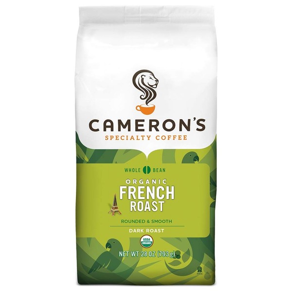 Cameron's Coffee Roasted Whole Bean Coffee, Organic French Roast, 28 Ounce