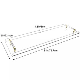 WUSILILU Acrylic Bathtub Tray,31" Clear Acrylic Bathroom Bathtub Tray w/Handle for Bubble Bath Shower