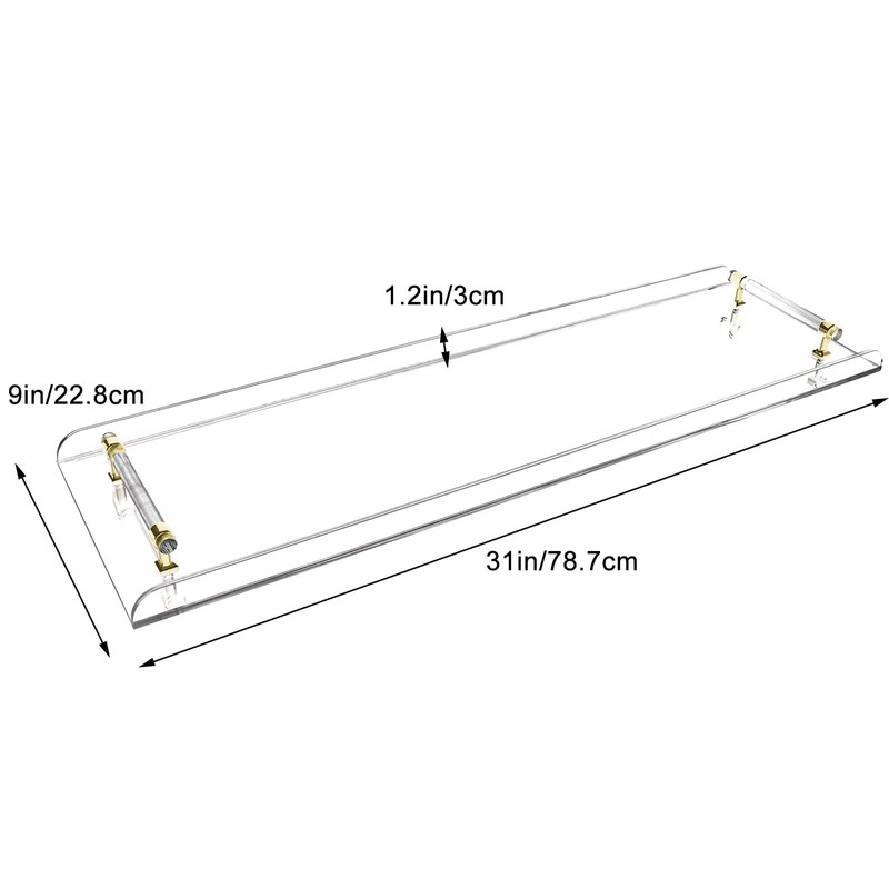 WUSILILU Acrylic Bathtub Tray,31" Clear Acrylic Bathroom Bathtub Tray w/Handle