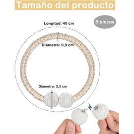8 Sujetador De Cortinas, Elegante Sujetador De Cortinas para Decoración De Ventanas, Diseño De Tira Ajustable para Sala De Estar Y Dormitorio, Conjunto De 8 Piezas En Color Champagne