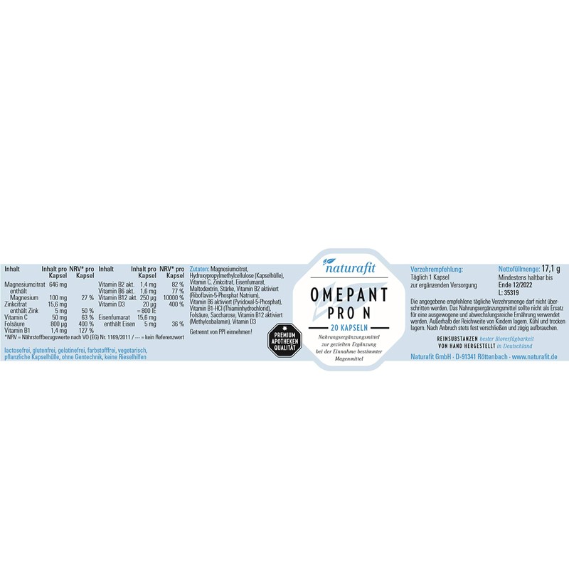 naturafit Omepant Pro N Capsules, Pack of 20