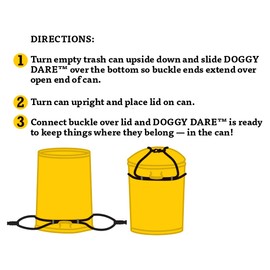 Doggy Dare Trash Can Lock - Large - Fits 45 Gallon Trash Cans - Perfect for Dogs, Raccoons, Opossums - Bungee Cord Design Makes Install Simple (Trash Can NOT Included)