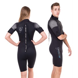 Seavenger Navigator 3mm Shorty | Short Sleeve Wetsuit for Men and Women | Surfing, Snorkeling, Scuba Diving (Surfing Black, Men's 2X-Large)