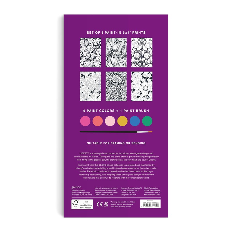 Galison William Morris Paint-in Postcard Set