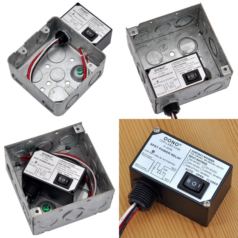 AC120V Power Relay Module SPSP-NO + Override Switch, 10Amp 125VAC,