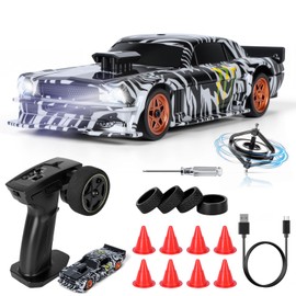 JONRRYIN Drift Car Remote Controlled Pro, 1:43 Mini Drift Car, 4WD Tabletop Drift RC Car, Remote Controlled Car with Gyro, 15 km/h, Toy Car for Children from 14 Years (Black Pro - Gyroscope)