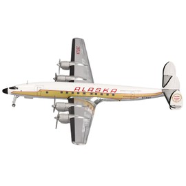 DCD Lockheed L-1649A Starliner Commercial Aircraft Alaska Airlines-Golden Nugget Service (N7316C) White Gold Red Design