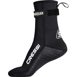 CRESSI Unisex Adult Guardian Mid-High 2 mm Neoprene Medium High Socks with Velcro Fastening, Black, M