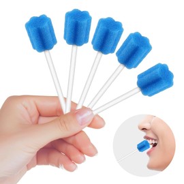 Pack of 80 Mouth Care Sticks, Neutral, Portable Mouth Sponge, Disposable, Sterile Cotton Buds, Disposable Oral Care Sponge Swabs, Mouth Sticks for Children and Adults (Blue)