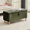 Boucle Storage Ottoman Bench for Bedroom end of Bed, Sherpa