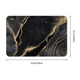 Black and Gold Marble Bath Mats for Bathroom, Soft Absorbent Bath Rug Non-Slip Floor Rug Carpets for Kitchen Bathroom Laundry Bedroom Living Room Decoration
