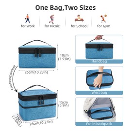 HSHRISH Lunch Bag for Men Small Cooler Bag - Reusable Waterproof Leakproof Insulated Lunch Box for Men Work Picnic Small Insulated Lunch Bag for Boys School Blue