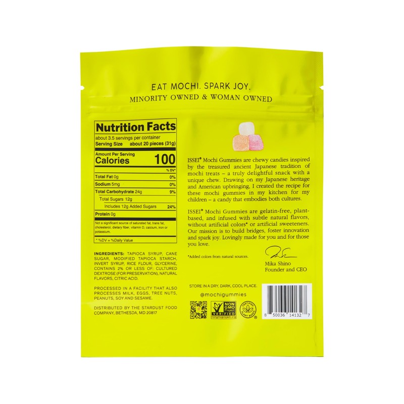 ISSEI Mochi Gummies | Dye-Free Candy with Colors from Natural