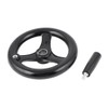 Sourcingmap 16mmx160mm Black 3 Spoked Lathe Handwheel Hand Wheel with