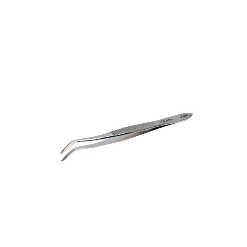 Aven 18491 Offset Spade General Purpose Tweezer, Stainless Steel, 4-1/2"
