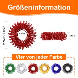 Hurifeng 24pc Akupressur Ring Set； Massageringe Set für Finger Akupressurring； Anti Stress Ring zur Stressreduzierung und Förderung der Durchblutung； Akupressur Skills für Fingermassage oder Zehenmass