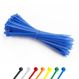 Abacus Range Blue Cable Ties 4.8mm x 300mm, Pack of 100, Secure Self-Locking, 12” Heavy Duty Nylon Zip Ties, High Tensile Strength Premium Plastic Long Cable Tie for Home, Office