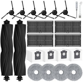 Accessories Kit for Dreame X40 Ultra L40 Ultra MOVA P10 Pro Ultra Robot Vacuum Cleaner, 2 Main Brushes, 4 HEPA Filters, 4 Mop Pads, 4 Vacuum Bags, 6 Side Brushes, 1 Cleaning Brush, 1 Screwdriver