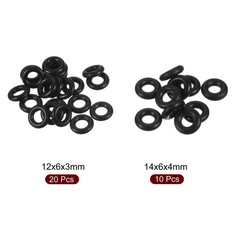 sourcing map Nitrile Rubber O-Rings 12mm 14mm OD 6mm ID
