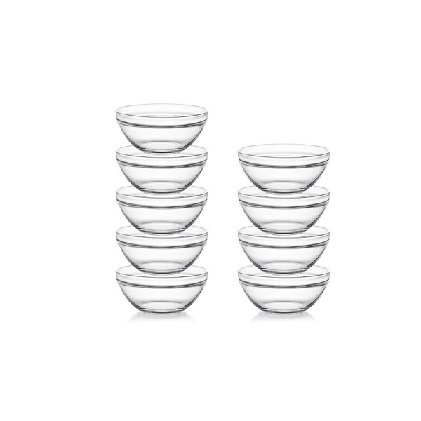 Sweejar 3.5 inch Small Glass Bowls Set, 5 oz Prep Bowls for Cooking, Small Bowls for Kitchen, Dessert Bowls for Ice Cream, 9 pack