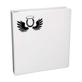 Bargain Max Decals Horseshoe Angel Decal Notebook Car Laptop 5.5" (Black)