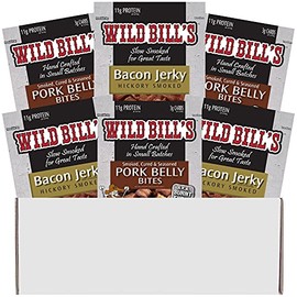 Wild Bill’s 6-Piece Bacon Lovers Gift Box (3 each Bacon Jerky and 3 each Pork Belly Bites)