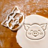 BAKERLOGY Happy Pig Cookie Cutter - Detailed Cookie Cutter Design