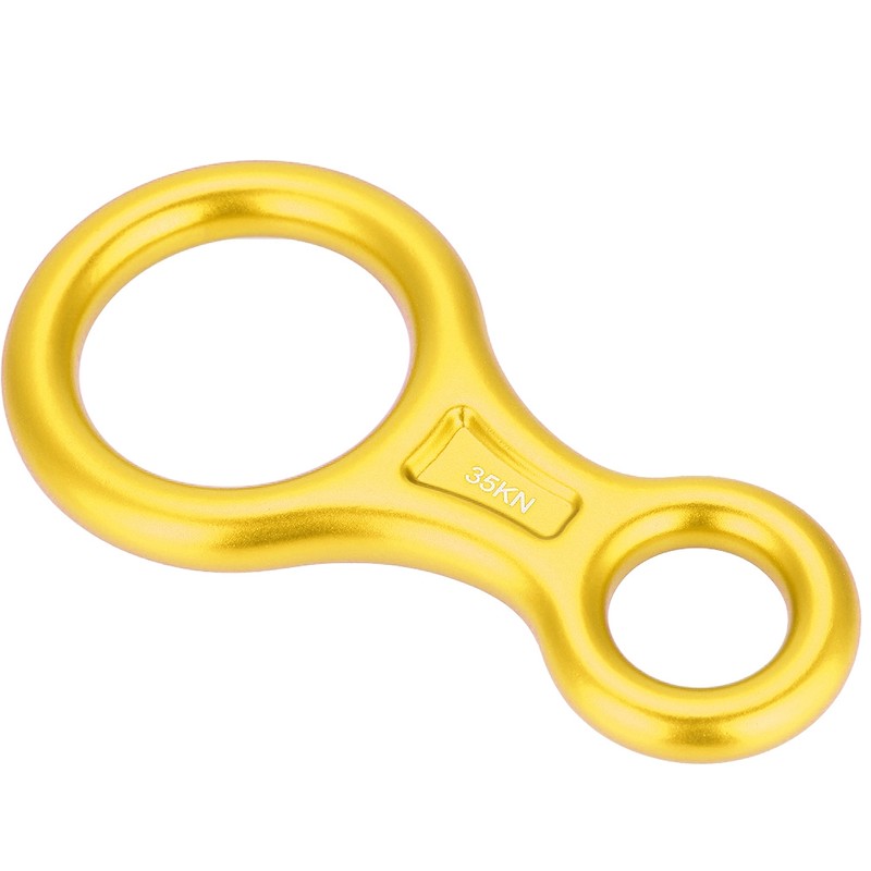35KN Figure 8 Word Rope Descender Rappel Ring Rock Climbing