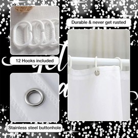 4 Piece Black Get Naked Shower Curtain Set Bath Decor Glitter Diamond Shower Curtain Modern Fashion Bathroom Decor Shiny Bling Curtain with Rugs, 12 Hooks for Girls Women Toilet Decorative Accessories