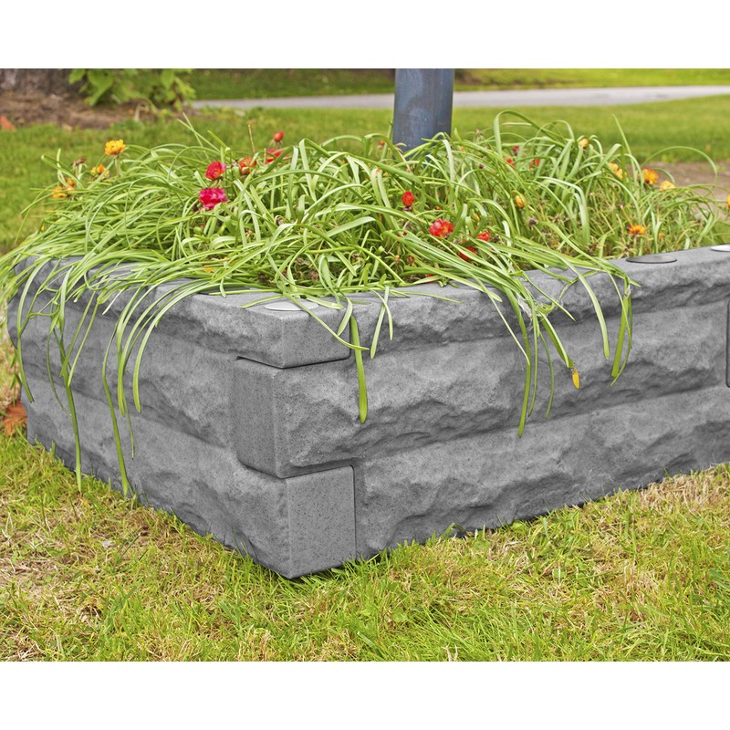 Garden Wizard 2 Foot Stone Landscape Border Wall - Dark