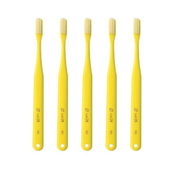 Oral Care Tuft 24 SS (Super Soft), Yellow, Set of 25, No Cap