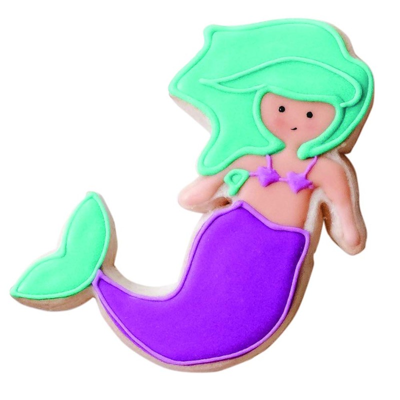 2 pc Coloured Metal Childrens Mermaid Cookie Cutters. Great Childrens