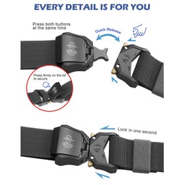 BESTKEE Tactical Belt,Military Belt Rigger 1.5 Inches Nylon Webbing Belt with Heavy Duty Buckle, Gift with Molle Pouch