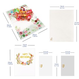 CNLITIHEKA 3D Musical Birthday Card for Women, Light & Music Flower Birthday Cards Pop Up for Mom, Happy Birthday Greeting Cards for Wife Grandma