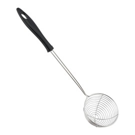 Stainless Steel Spider Strainer Spoon, Non-Stick Cooking Pasta Scoop Bean Scoop Draining Strainer Scoop with Ergonomic Handle for Hot Pot, Beans, Meatball (Size:S)