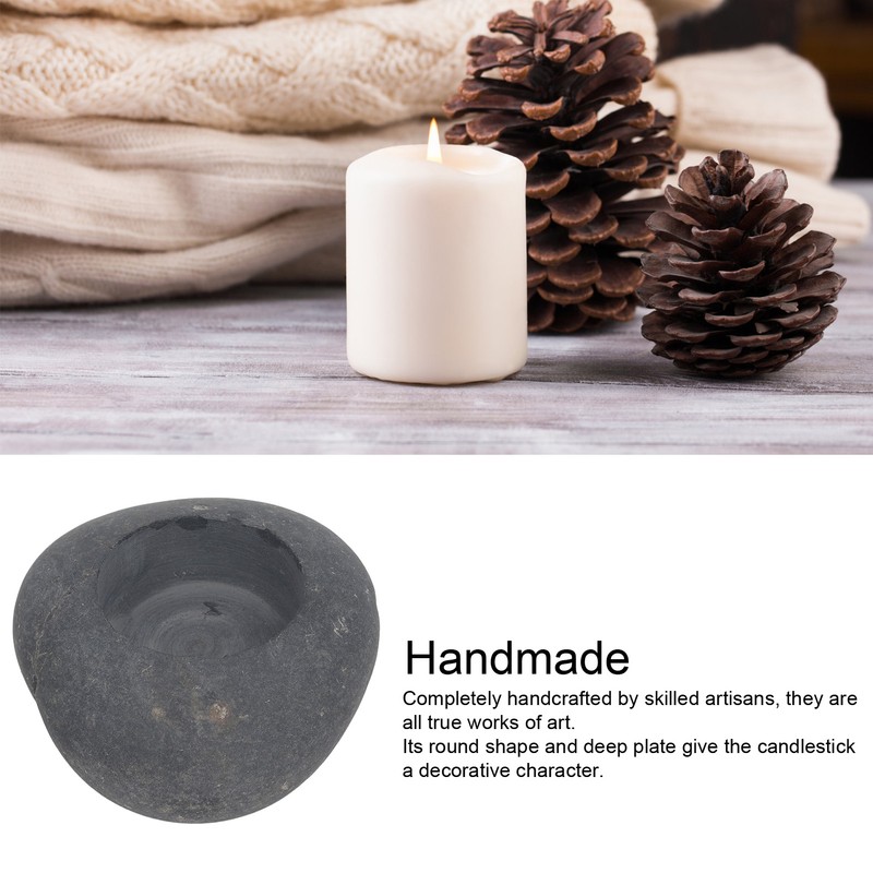Pebble Candle Holder Handmade Decorative Stone Tealight Candle Holder for