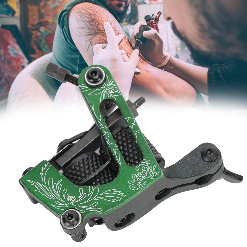Coil Tattoo Machine Chrysanthemum Pattern Liner Shader Tattoo Gun for