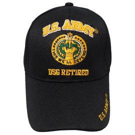 Trade Winds US Army DSG Drill Sergeant Retired Black 100% Acrylic Adjustable Embroidered Cap Hat