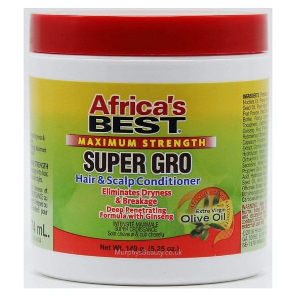 Africa's Best Maximum Strength Super Gro Hair & Scalp Conditioner, 5.25 oz