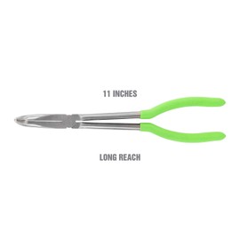 OEMTOOLS 22623 11 Inch Long Nose 90 Degree Pliers, 90 Degree Angled Nose Allows for Control When Working on Hard to Reach Parts, Jaws Feature a Powerful Grip, Color May Vary