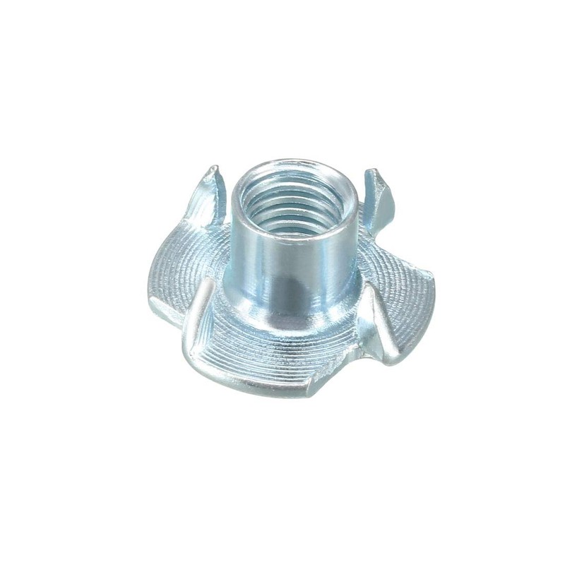 uxcell M8 4 Pronged Tee Nut T-Nut for Table Legs