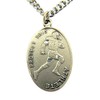Football Saint Sebastian Pewter Medal on 24 Continuous Chain, Double-Sided