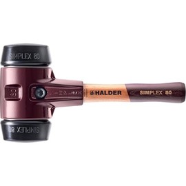 Simplex 3002.082 Soft Hammer Rubber Composition with Malleable Cast Iron Housing and High-Quality Extra Short Wooden Handle Diameter 80 mm Handle Design Extra Short