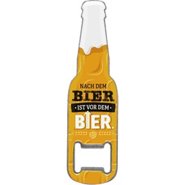 GRUSS & CO Bottle opener motif "Nach dem Bier ist vor dem Bier", funny bottle opener with magnet, men's gift, party gift, 48596