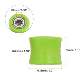 HARFINGTON Chain Roller Pulley Tensioner 8mm Nylon Concave Type Guide Wheel Slider for Mini Motorcycle Dirt Bike ATV Go-Kart, Green