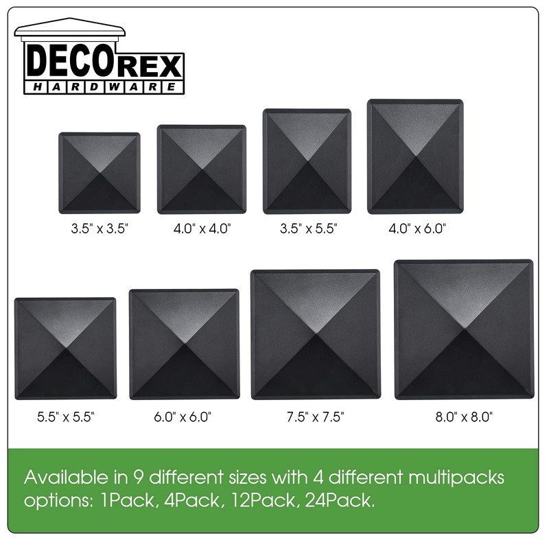 True 6" x 6" Heavy Duty Aluminium Pyramid Post Cap