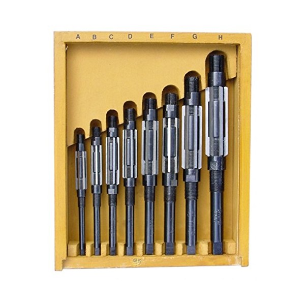 New Expanding Adjustable Hand Reamer 8 Piece Set 15/32"- 1.1/16"