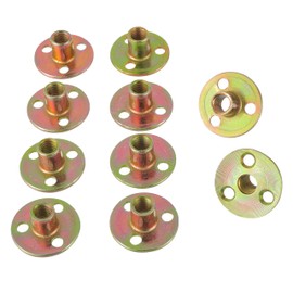 CDDCWZ 10 Piece T-Bradloch T-slot nut made of carbon steel M10 x 37 x 2.5 mm round base T-slot nut for furniture fittings (M10)