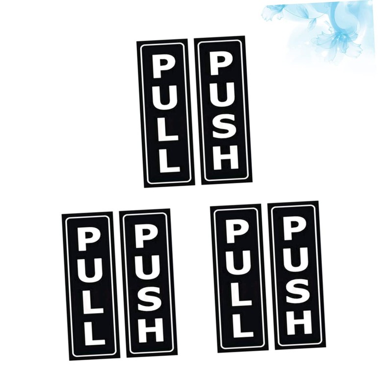 Operitacx Push Pull Door Sign Stickers 6 Tile Glass Metal